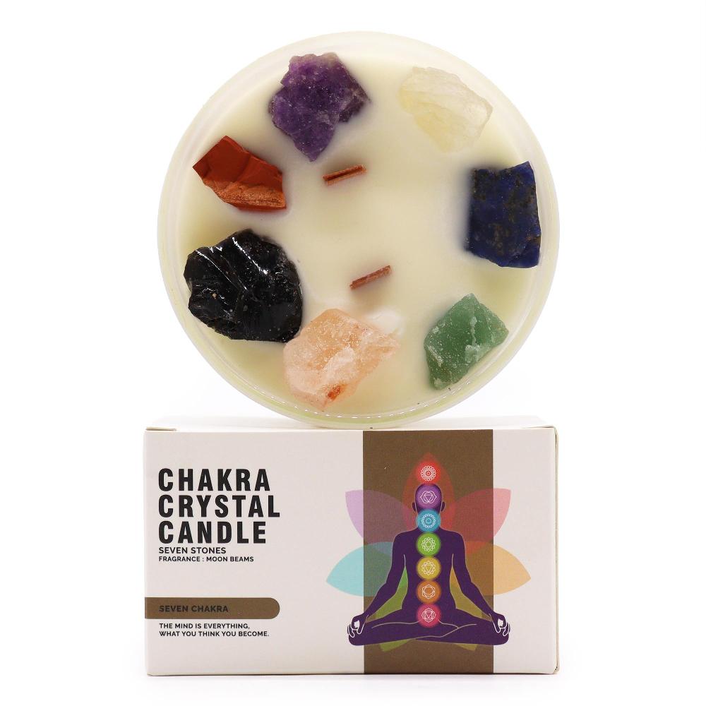 ancient wisdom Large Chakra Crystal Candle - Seven Chakras