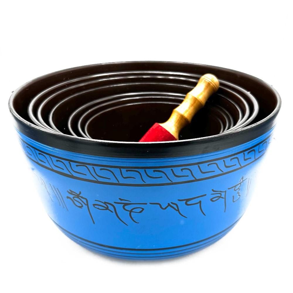 Ancient Wisdom Large Chakra Set Of Seven Singing Bowls (19.5-35cm)