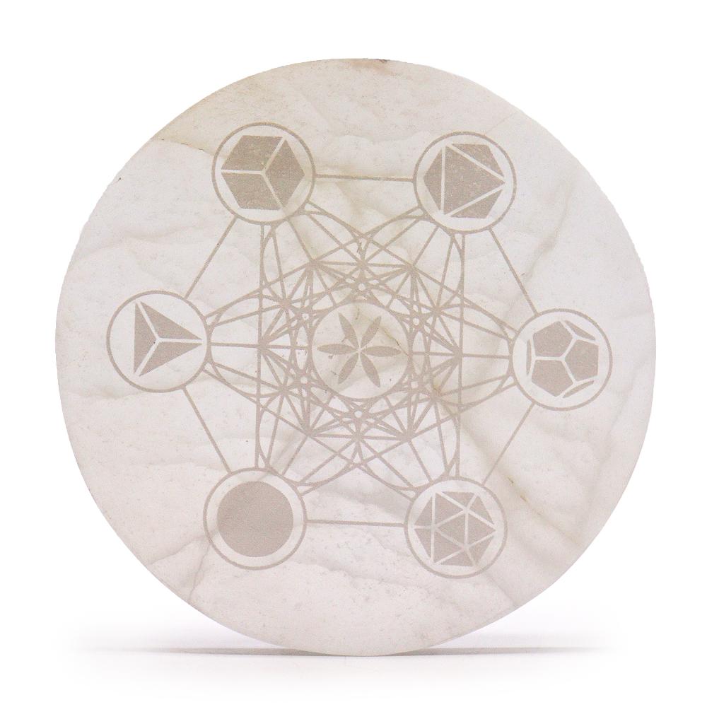 Ancient Wisdom Large Charging Plate 18cm - Sacred Geometry