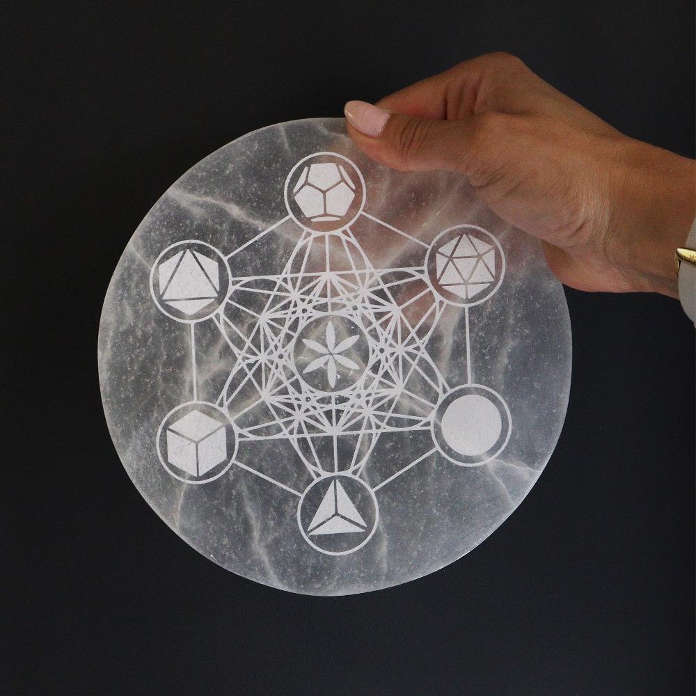 Ancient Wisdom Large Charging Plate 18cm - Sacred Geometry