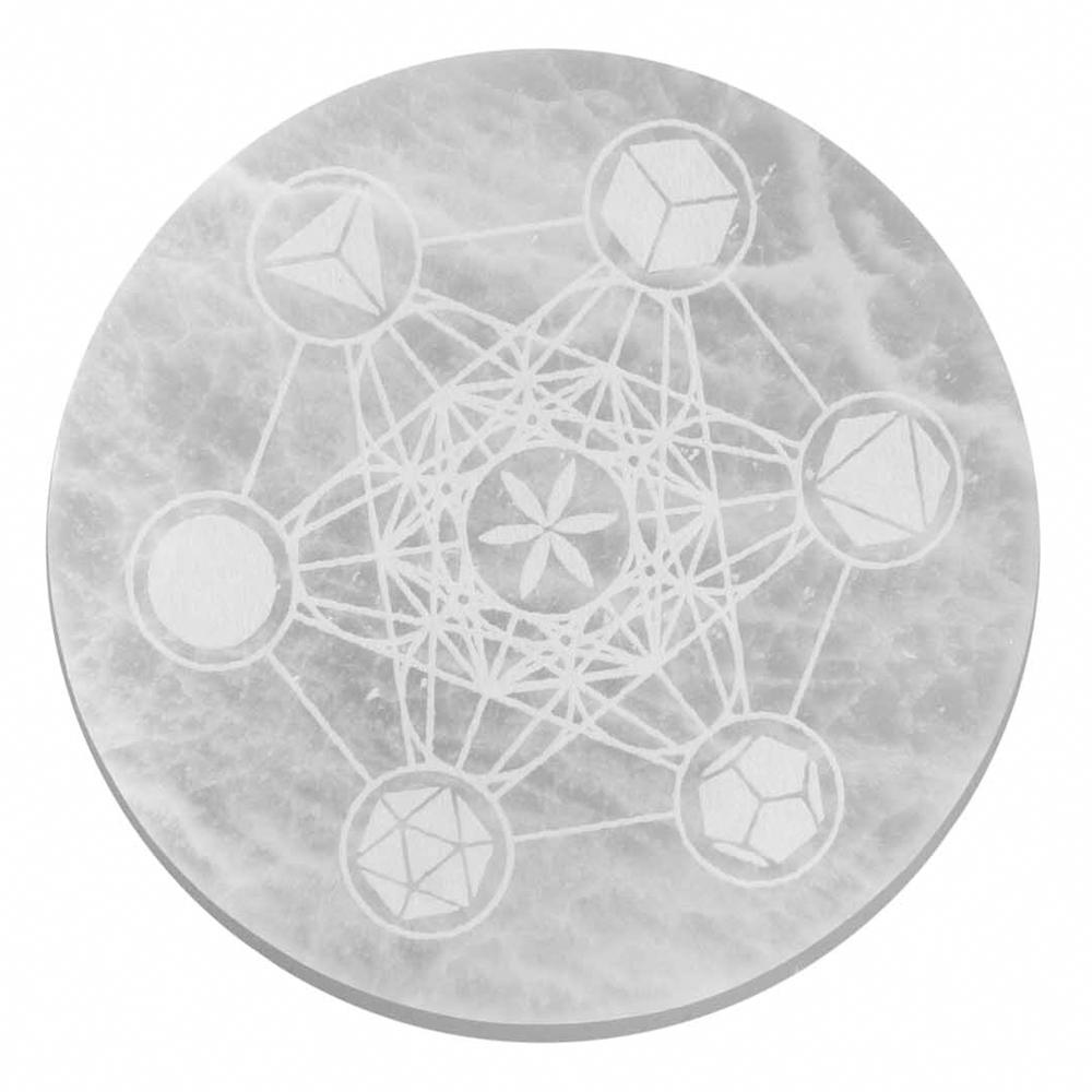 ancient wisdom Large Charging Plate 18cm - Sacred Geometry