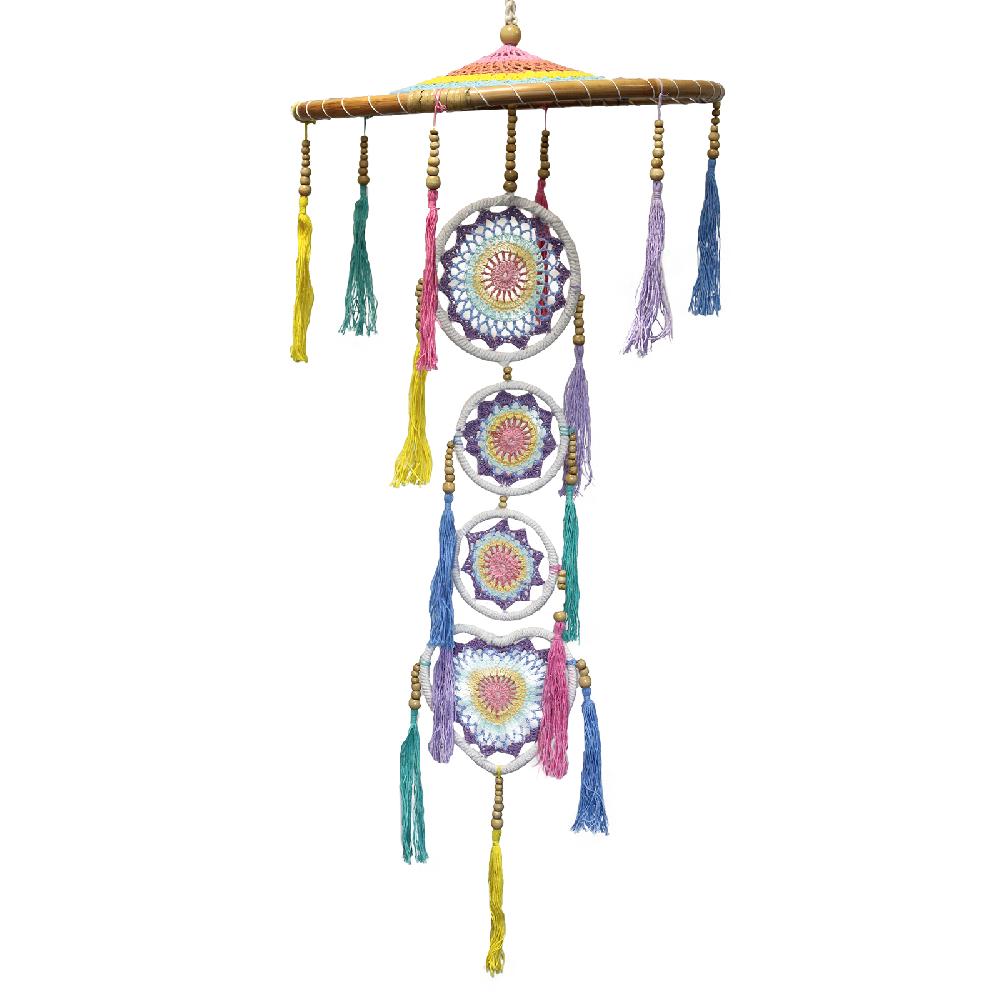 ancient wisdom Large Drama Dreamcatcher - Pastel Rainbow