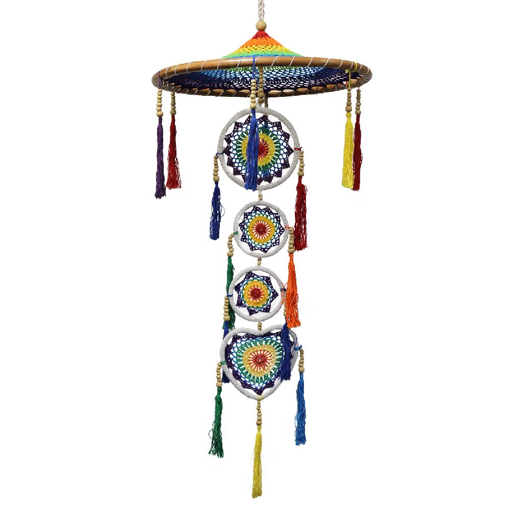 ancient wisdom Large Drama Dreamcatcher - Vivid Rainbow
