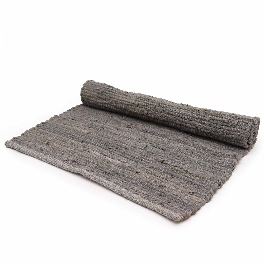 ancient wisdom Large Indian Handloom Cotton Rug - 130x170cm - Chacoal