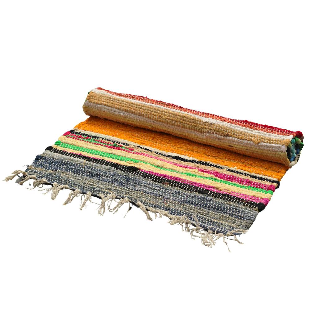 ancient wisdom Large Rag Rug - 150x90cm - premium quality - Rainbow Colours