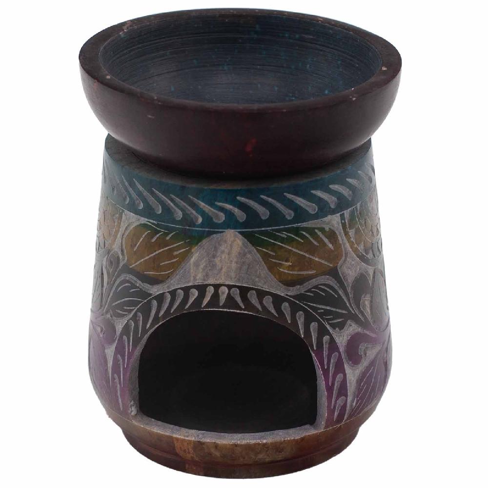 Ancient Wisdom Large Soapstone Oil Burner 13x10cm - Elephant - Five Colours