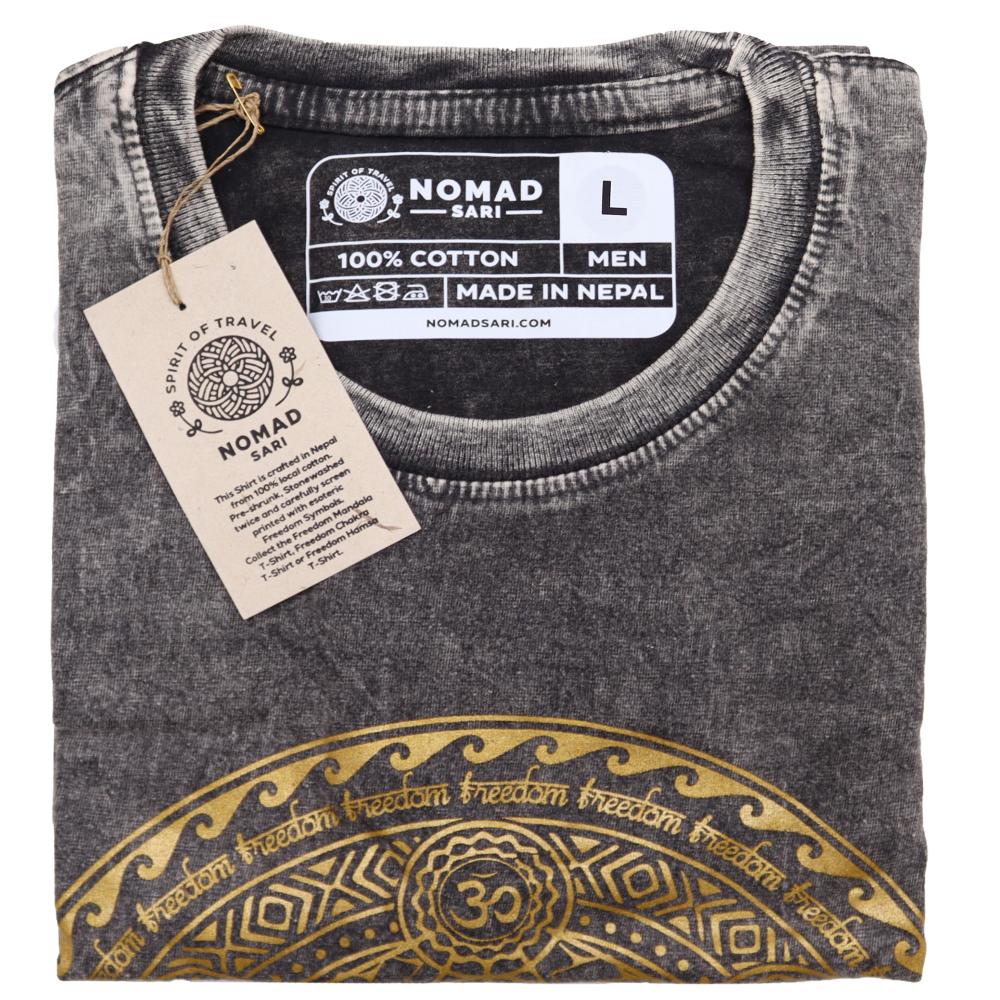Ancient Wisdom Large Stone Washed T-Shirt - Chakra - Dark Grey
