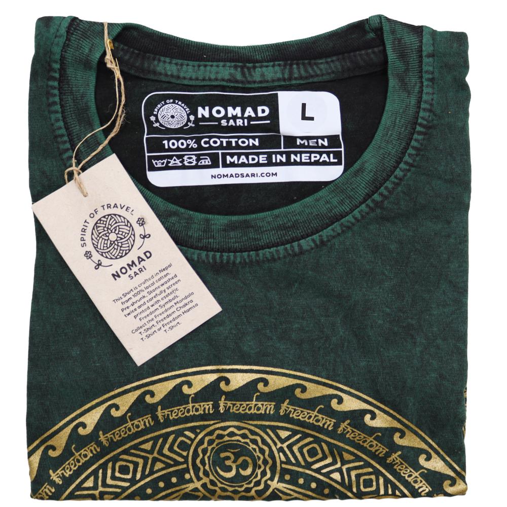 Ancient Wisdom Large Stone Washed T-Shirt - Chakra - Green