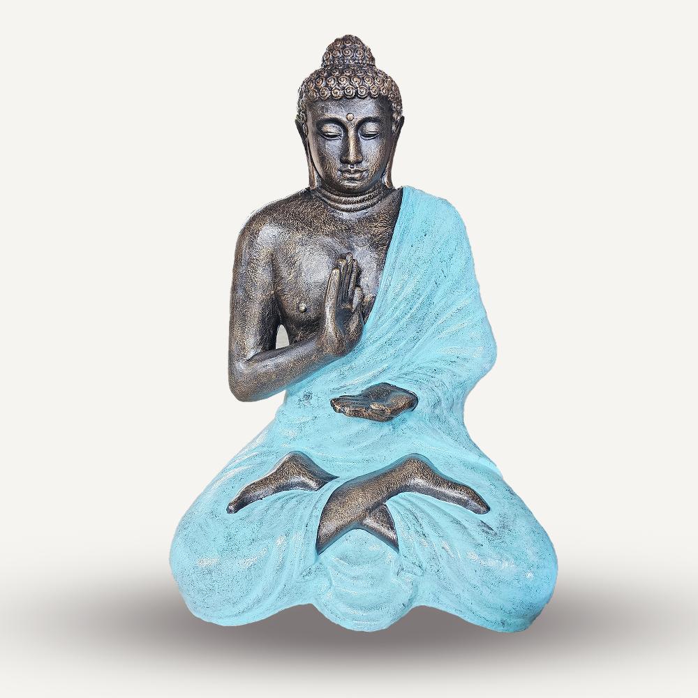 Ancient Wisdom Large Turquoise & Stone Buddha Meditation In Stupa - 1.5m