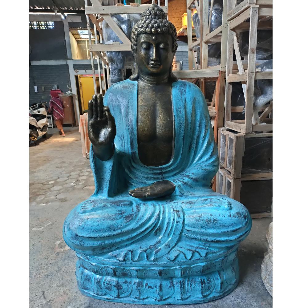 ancient wisdom Large Turquoise & Stone Buddha Teaching on Lotus - 2m
