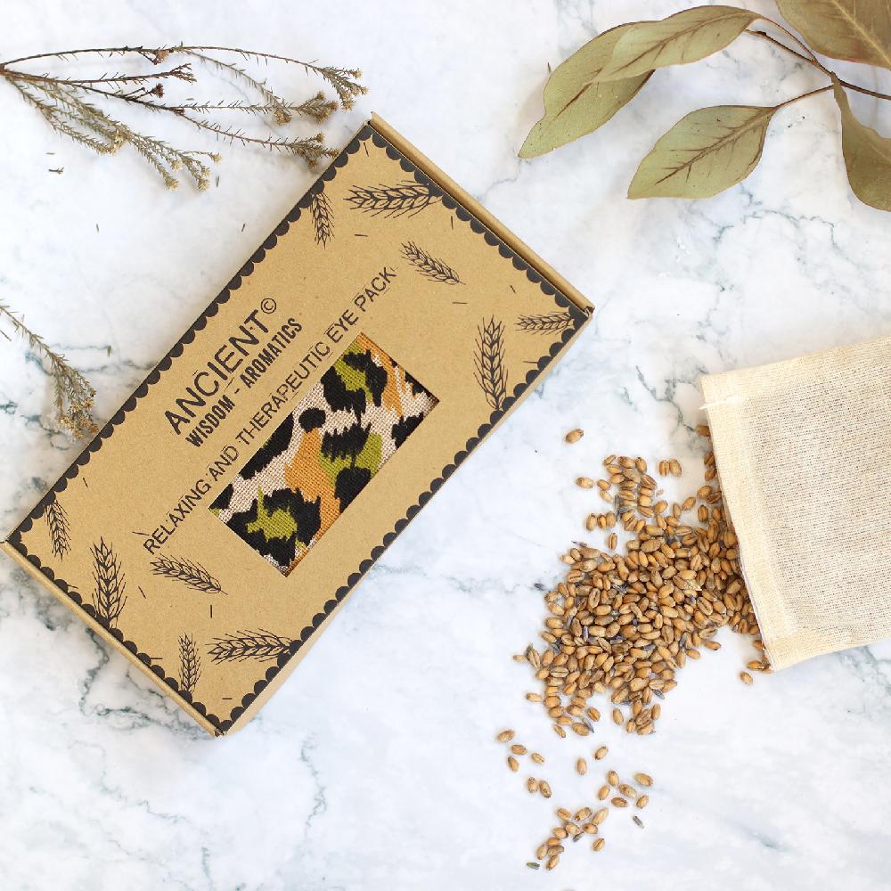 Ancient Wisdom Lavender Natural Cotton And Juco Eye Pillow In Gift Box - Night Leopard