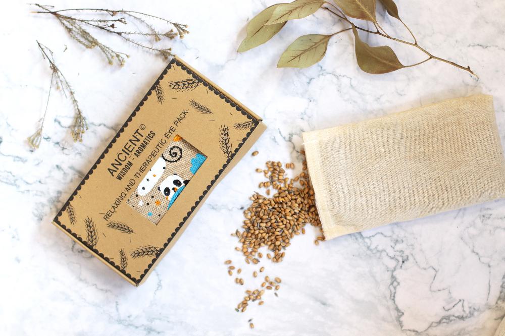 Ancient Wisdom Lavender Natural Cotton And Juco Eye Pillow In Gift Box - Sleepy Panda