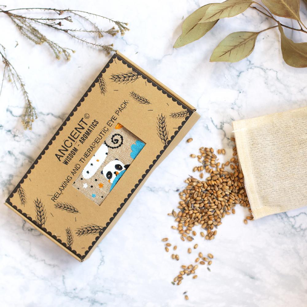 Ancient Wisdom Lavender Natural Cotton And Juco Eye Pillow In Gift Box - Sleepy Panda