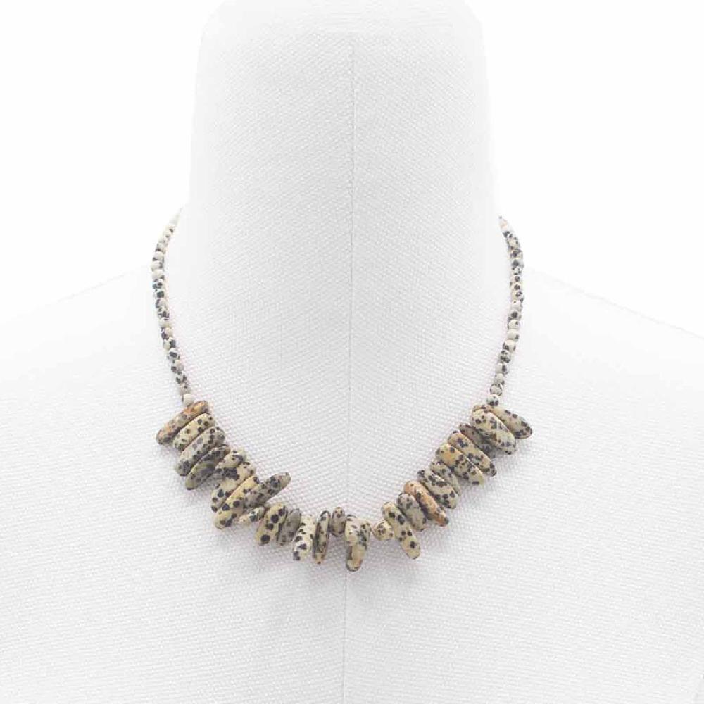 ancient wisdom Longstone Gem Necklace - Dalmatian Stone