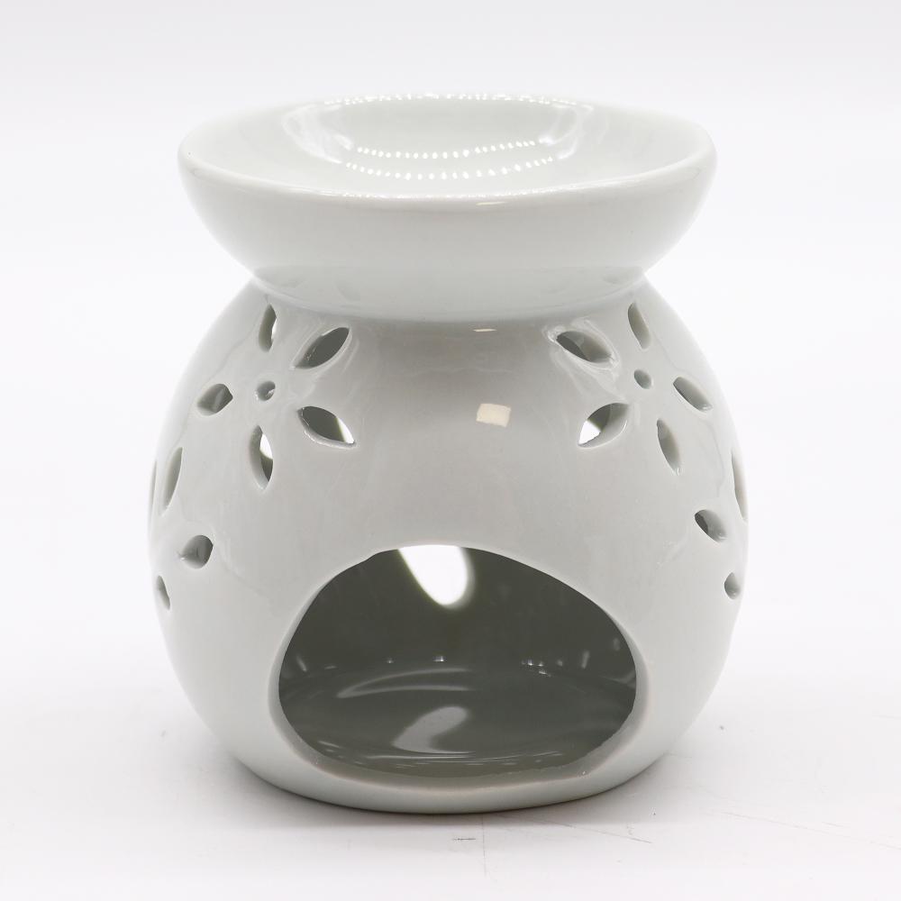 Ancient Wisdom Lrg Classic White Oil Burner - Tree Cut-out