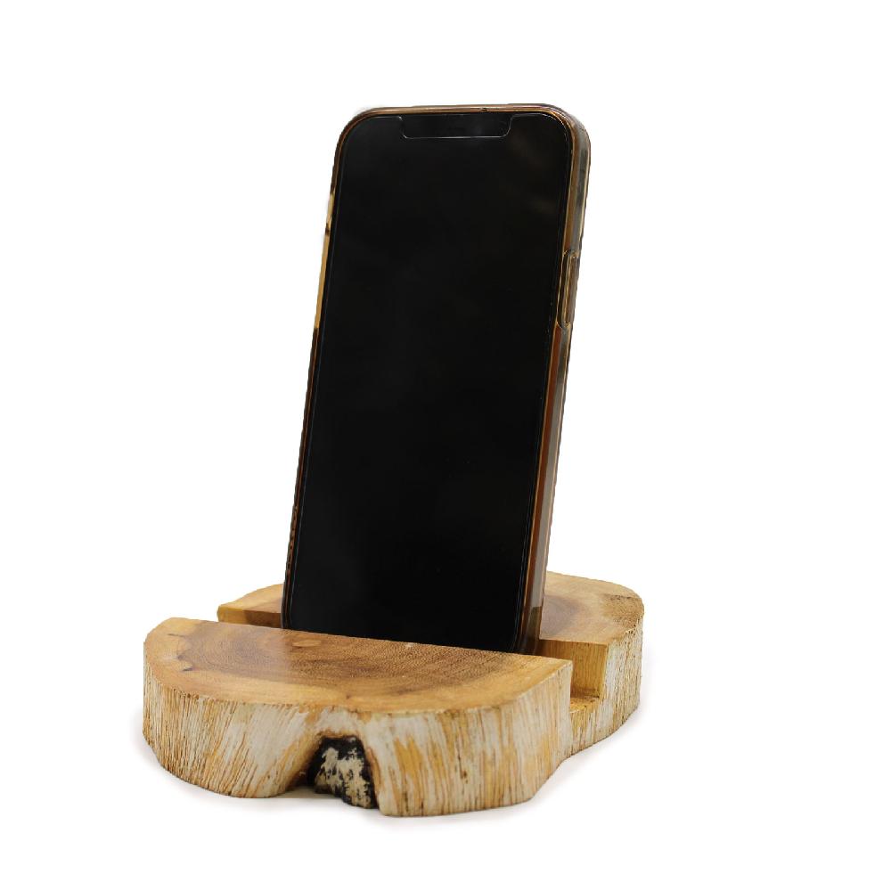 Ancient Wisdom Lrg Gamal Wood Phone Holder - Whitewash