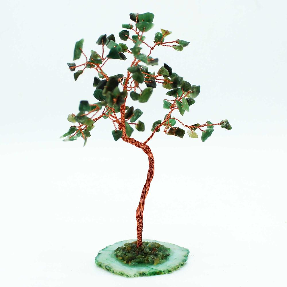 Ancient Wisdom Lrg Gemstone Tree - Green Aventurine On Green Agate Base (100 Stones)