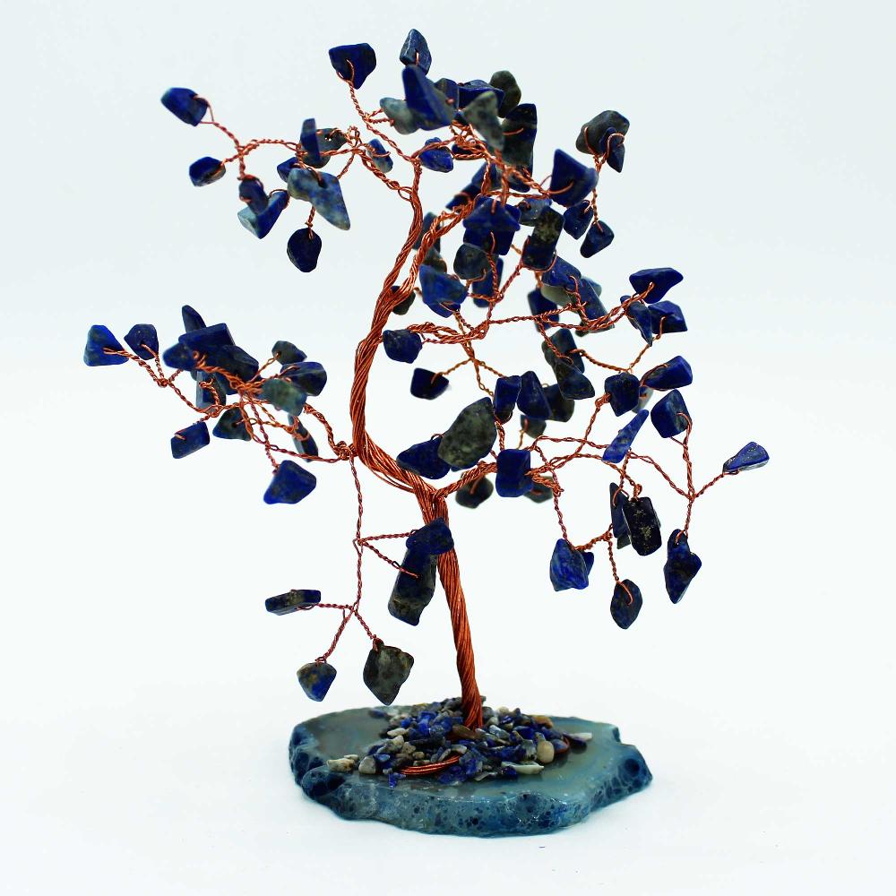 Ancient Wisdom Lrg Gemstone Tree - Sodalite On Blue Agate Base (100 Stones)