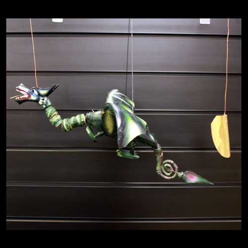 Ancient Wisdom Lrg Green Coconut Dragon Mobile 50cm