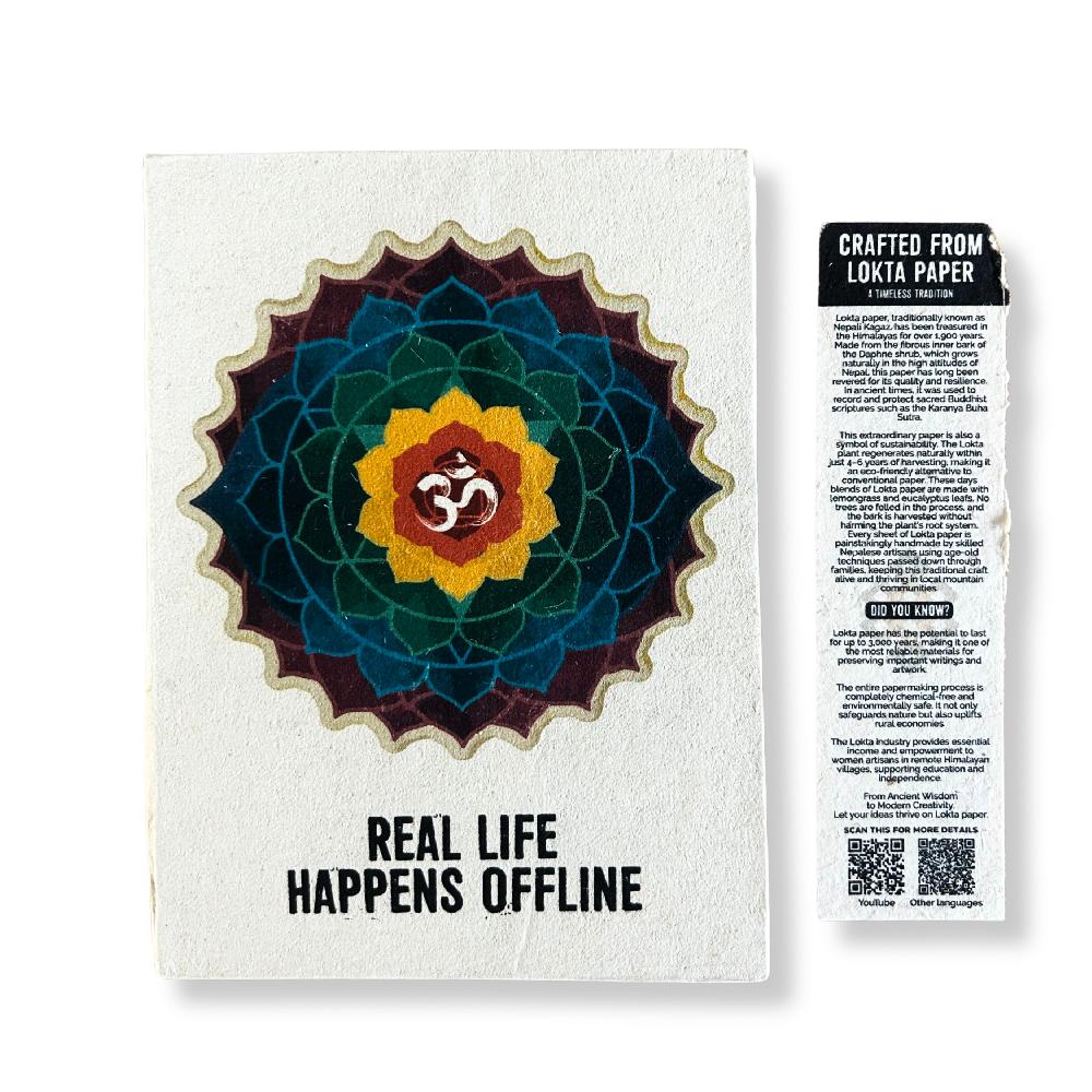 Ancient Wisdom Lrg Lokta Inspiration Notebook (21x15cm) - 45 Leafs - Real Life - Inc Bookmark