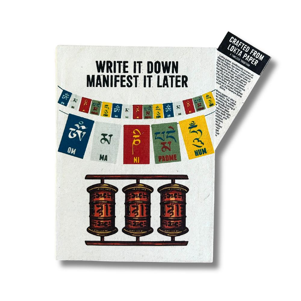 Ancient Wisdom Lrg Lokta Inspiration Notebook (21x15cm) - 45 Leafs - Write It Down - Inc Bookmark