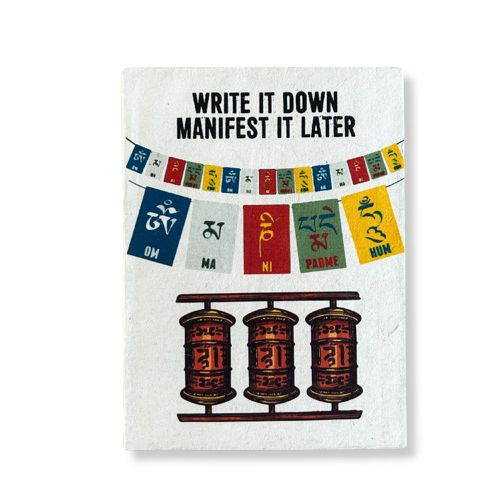 ancient wisdom Lrg Lokta Inspiration Notebook (21x15cm) - 45 leafs - Write it Down - inc bookmark