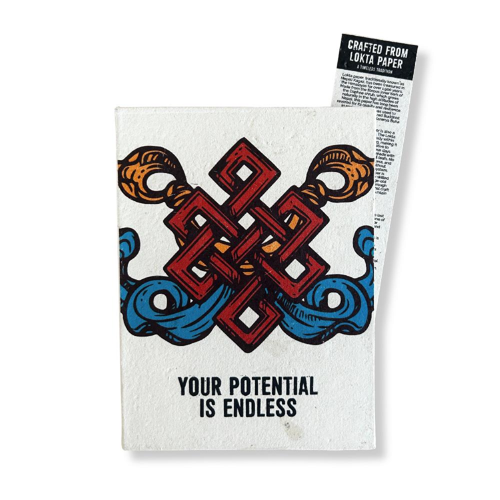 Ancient Wisdom Lrg Lokta Inspiration Notebook (21x15cm) - 45 Leafs - Your Potential - Inc Bookmark