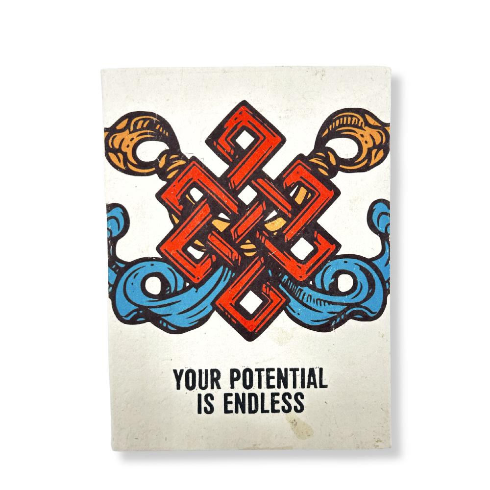 ancient wisdom Lrg Lokta Inspiration Notebook (21x15cm) - 45 leafs - Your Potential - inc bookmark