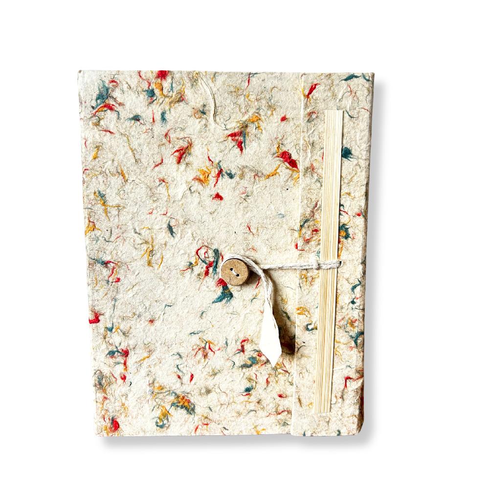 ancient wisdom Lrg Lokta Mixed Colour Cotton Notebook (21x15cm) - 45 leafs - inc bookmark