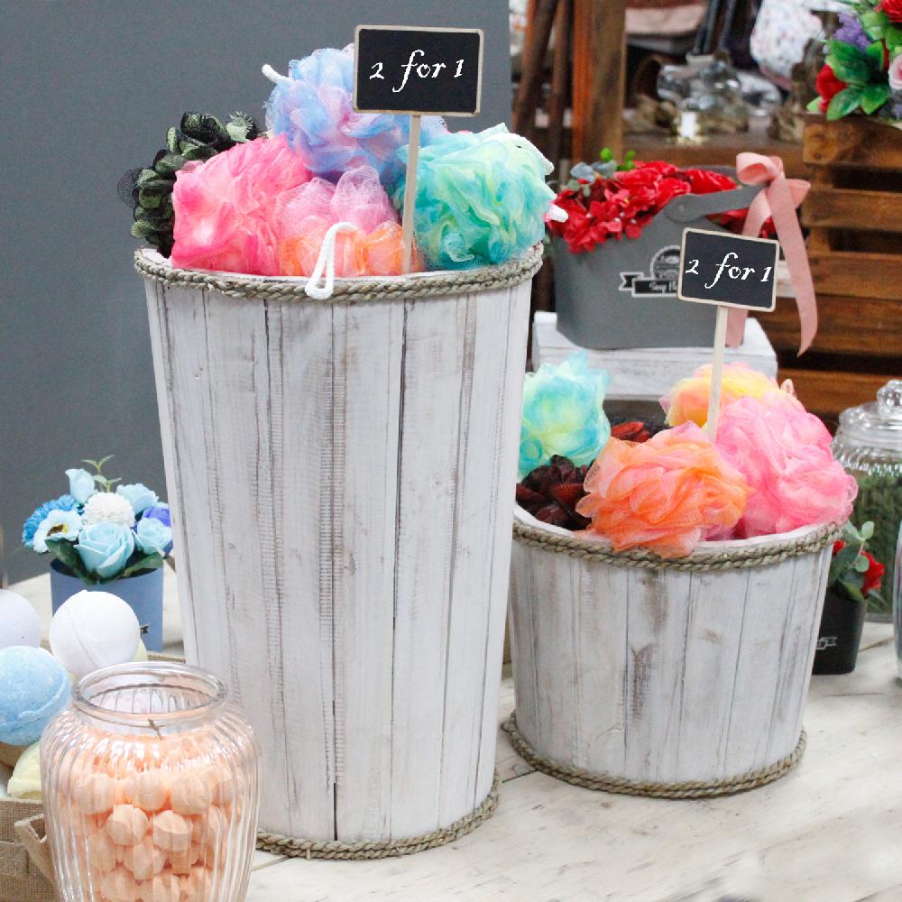 Ancient Wisdom Lrg Nautical Display Tub - Whitewash 45x32cm