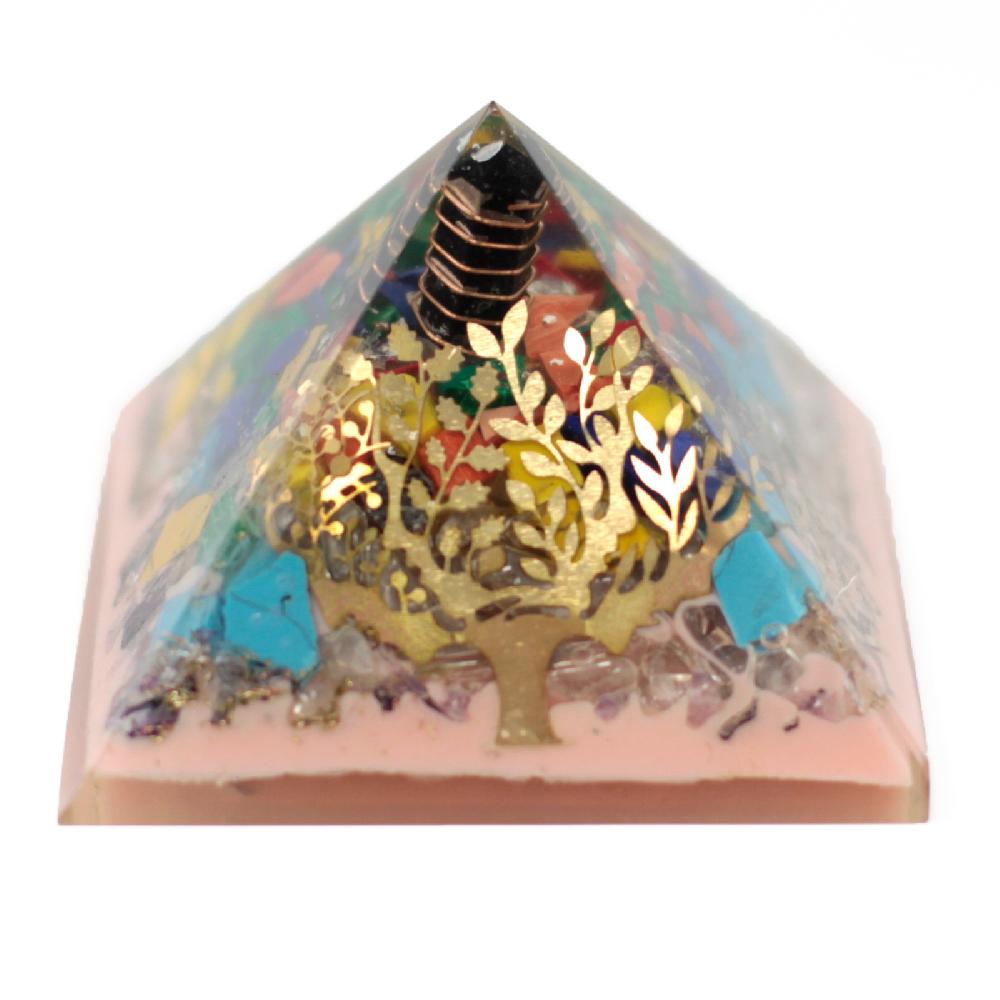 ancient wisdom Lrg Organite Pyramid 70mm - Tree（earth base)
