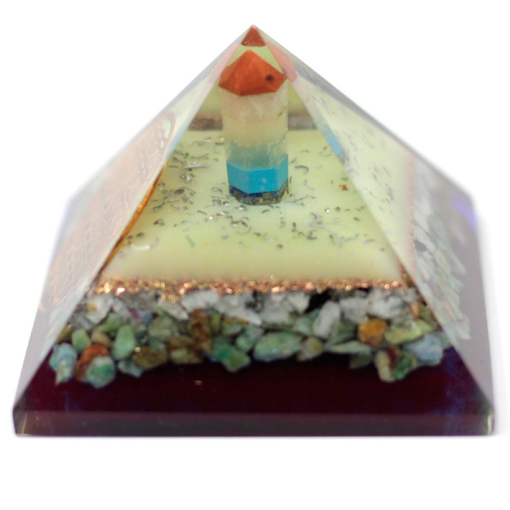 Ancient Wisdom Lrg Organite Pyramid 80mm - Flower Of Life Symbol