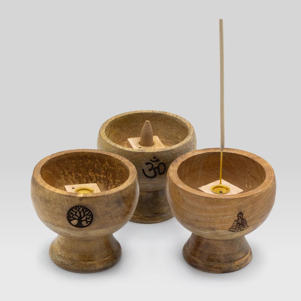 Ancient Wisdom Lrg Ritual Bowl Incense Cone Holder 11x6.cm - Buddha