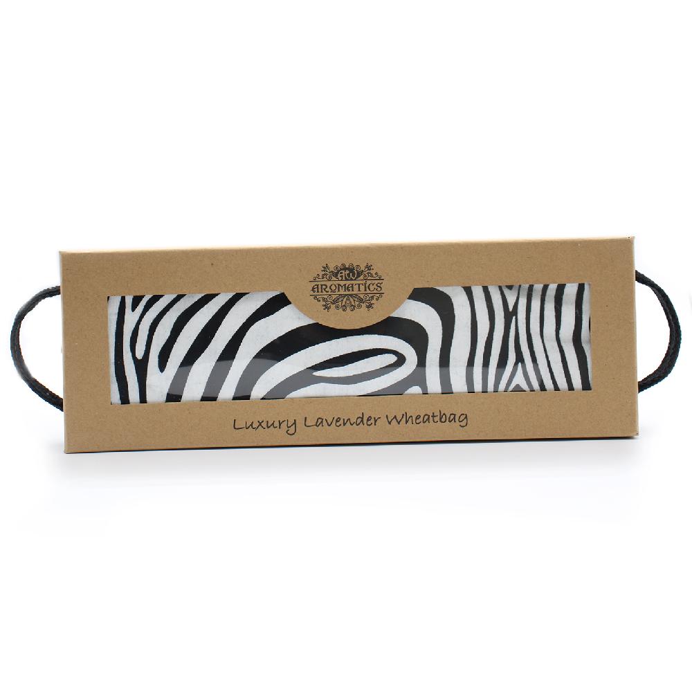 ancient wisdom Luxury Lavender Wheat Bag in Gift Box - Zebra