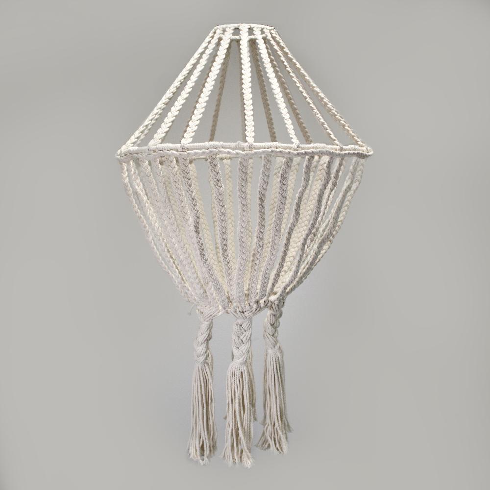 Ancient Wisdom Macrame Large Drop Chandelier - Natural