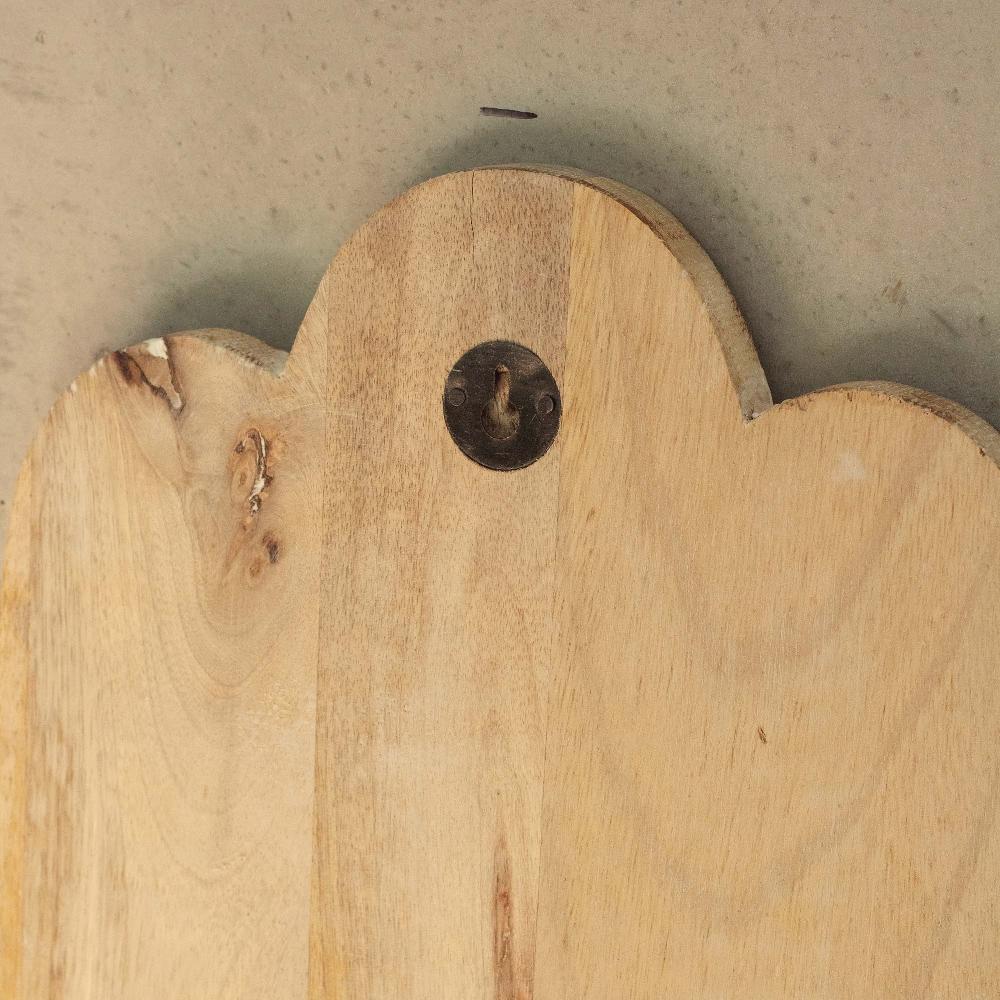 Ancient Wisdom Mango Wood Hamsa Wall Plaque - Whitewash