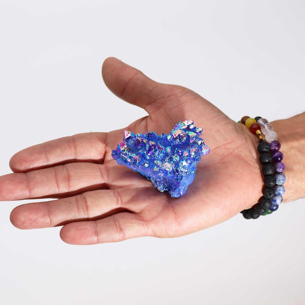 Ancient Wisdom Med Enhanced Quartz - Aura Aqua Halo Quartz (approx 100-150gm 7-10cm)