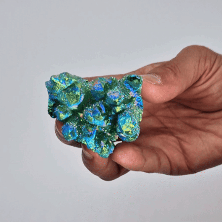 Ancient Wisdom Med Enhanced Quartz - Aura Green Flame Quartz (approx 100-150gm 7-10cm)