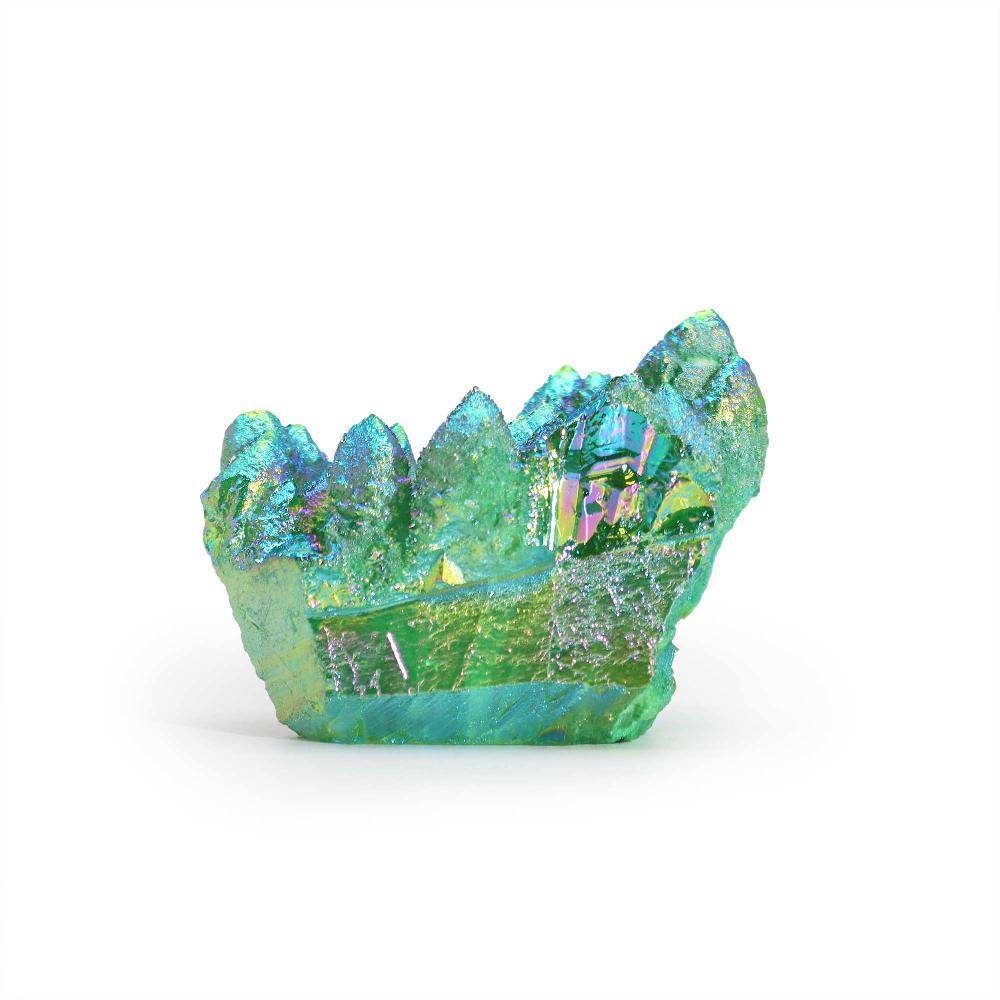 ancient wisdom Med Enhanced Quartz - Aura Green Flame Quartz (approx 100-150gm 7-10cm)