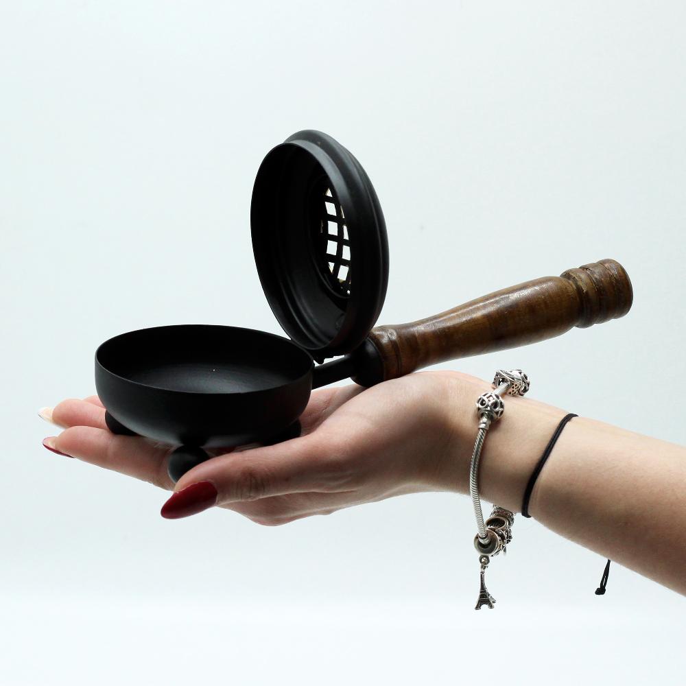 Ancient Wisdom Med Iron Censer Incense Burner - Gold Detail