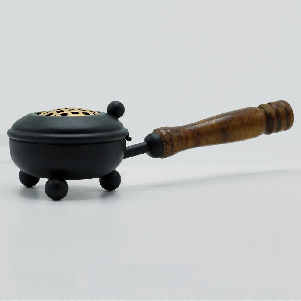 Ancient Wisdom Med Iron Censer Incense Burner - Gold Detail
