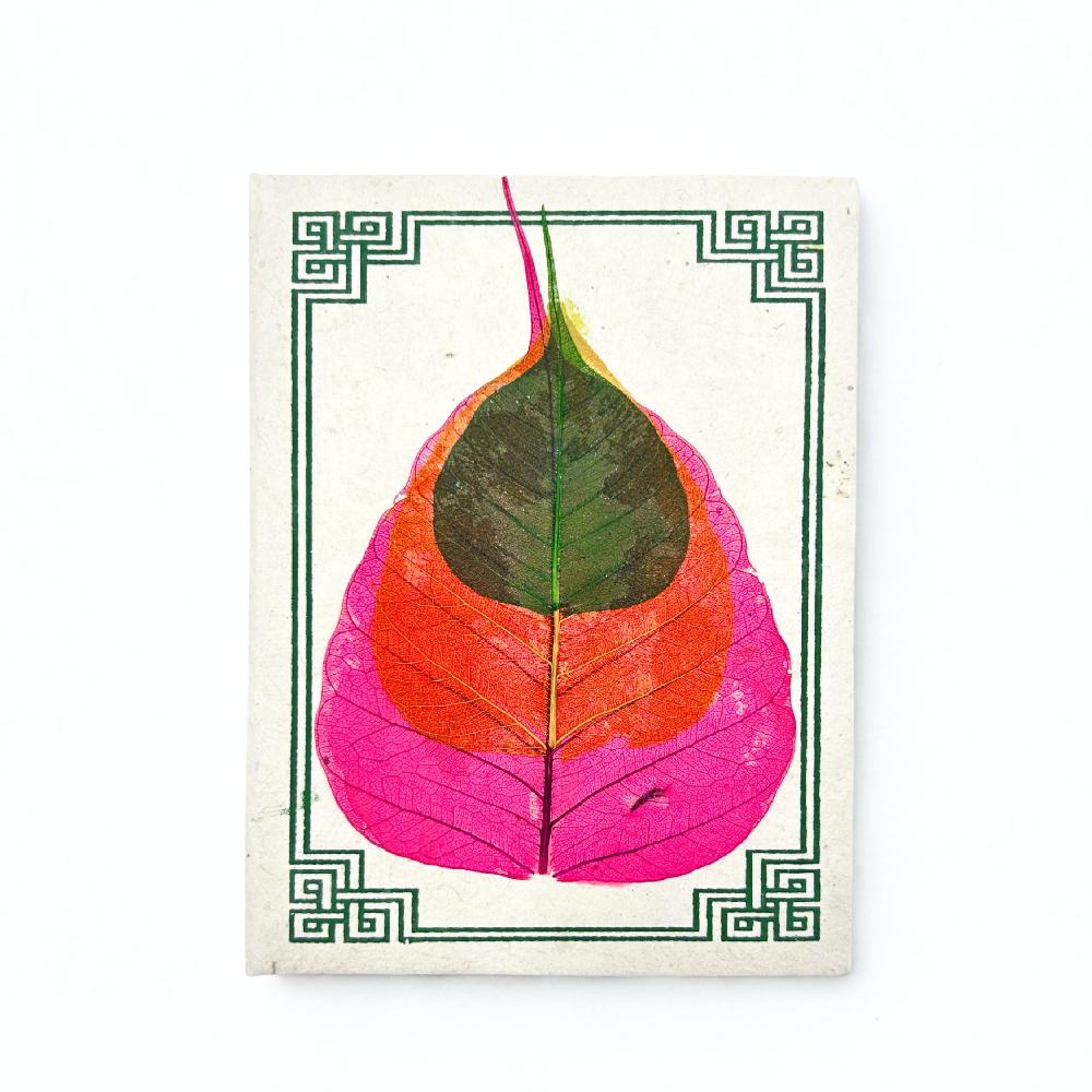 ancient wisdom Med Lokta Bodhi Leaf Notebook Lrg (15x12cm) - 45 leafs (assorted)