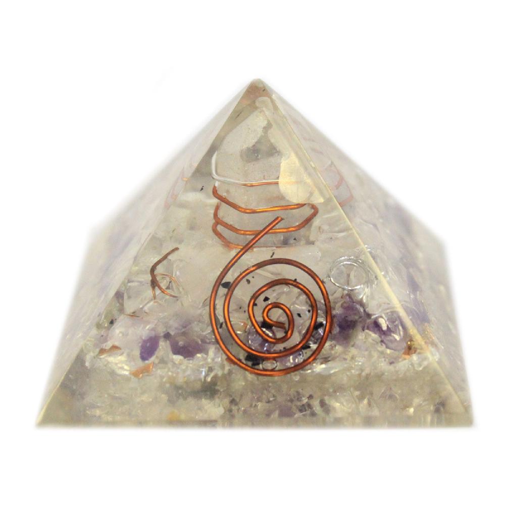 ancient wisdom Med Orgonite Pyramid 55mm Gemchips and Copper