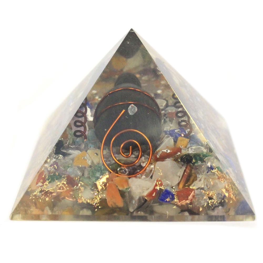 ancient wisdom Med Orgonite Pyramid 60mm Gemchips Copper Turtle