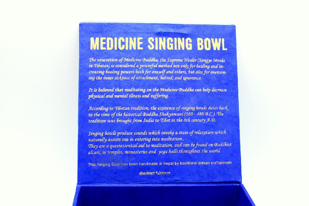 Ancient Wisdom Medicine Buddha Singing Bowl Set 10cm (min 500gm)