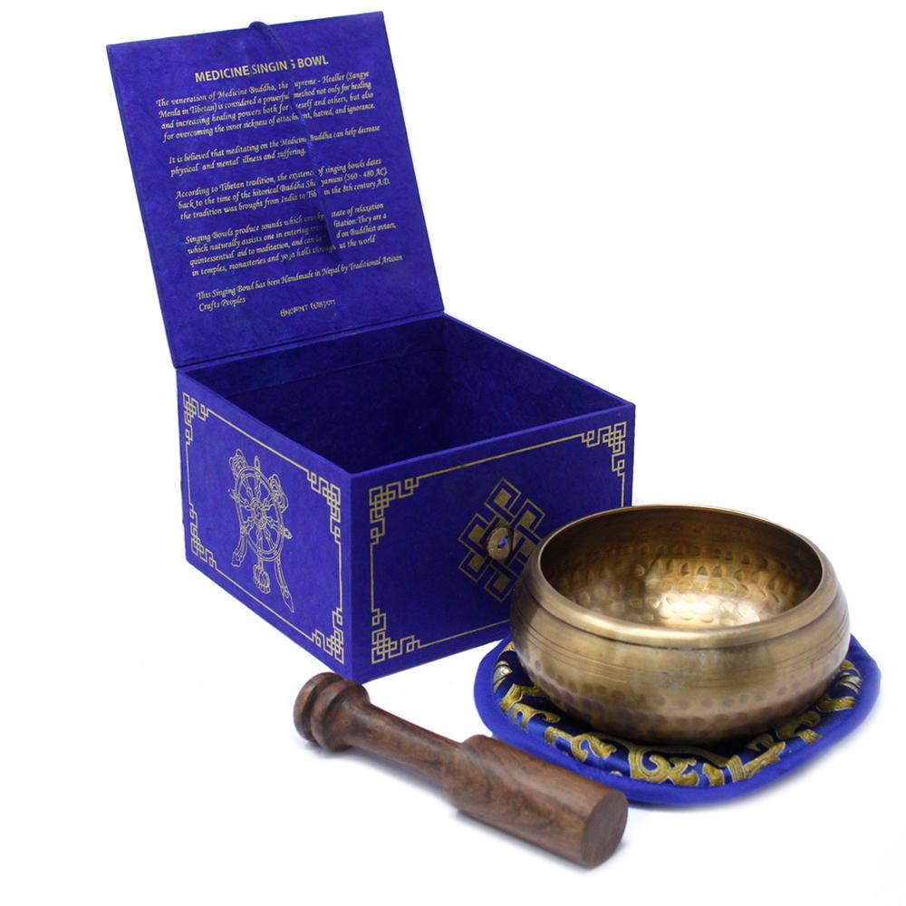 ancient wisdom Medicine Buddha Singing Bowl Set 10cm (min 500gm)