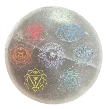 ancient wisdom Medium Charging Plate 10cm - Chakra Design - colour