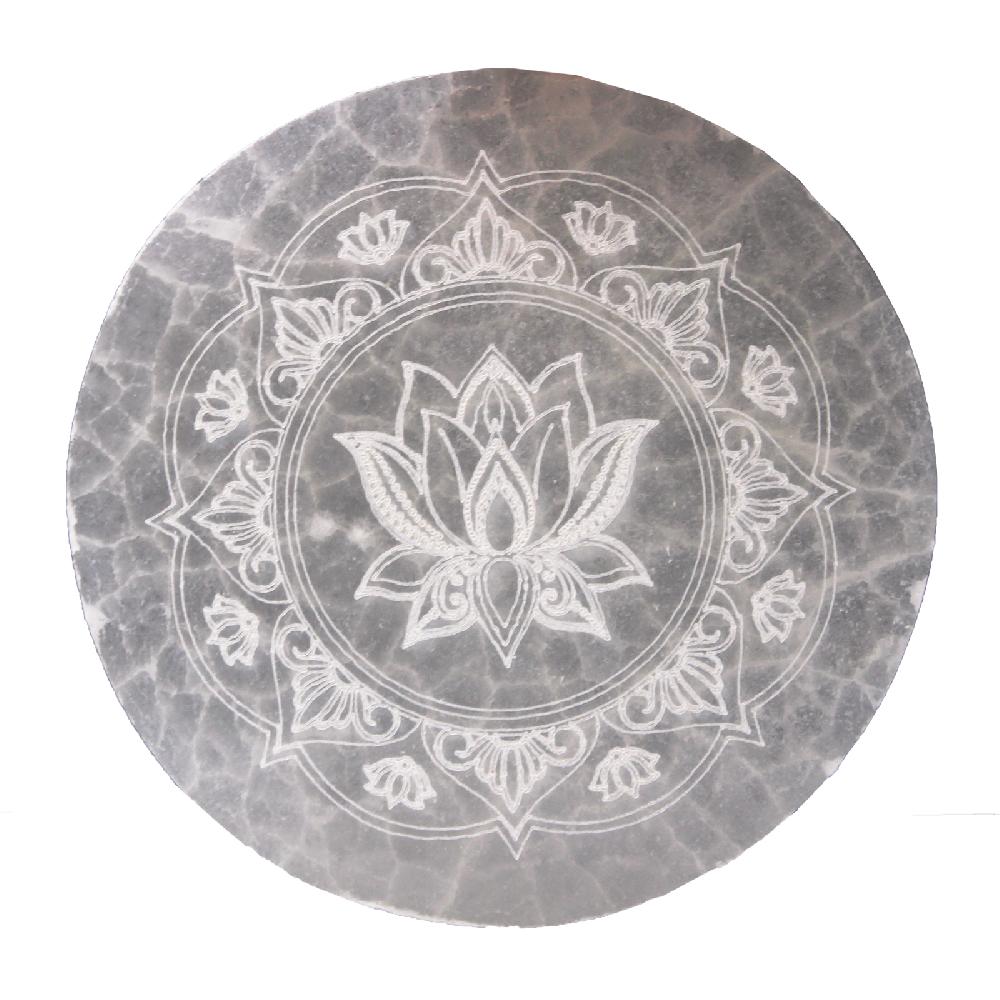 ancient wisdom Medium Charging Plate 10cm - Lotus Mandala
