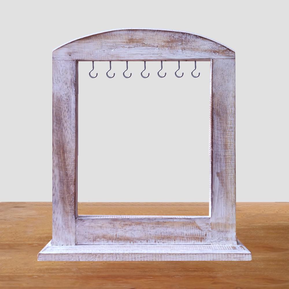 Ancient Wisdom Medium Hanging-Things Stand - Whitewash (40x30cm)