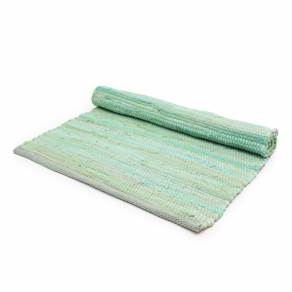 ancient wisdom Medium Indian Handloom Cotton Rug - 90x150cm - Aqua
